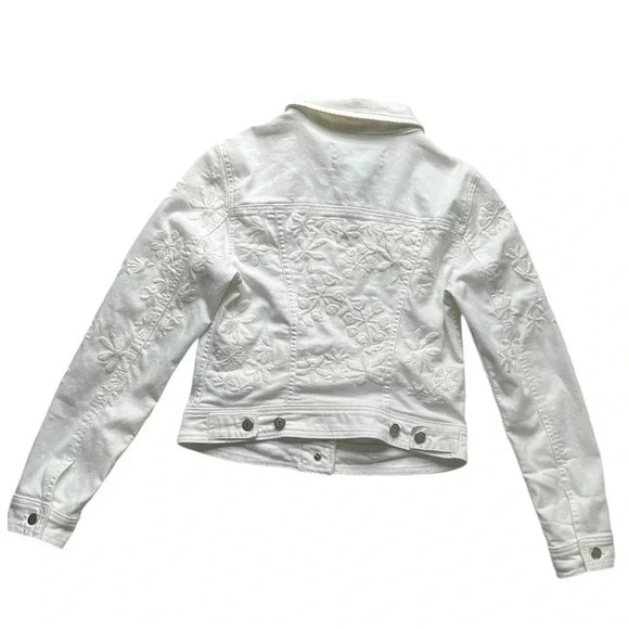 Pilcro And The Letterpress Embroidered Jean Jacket, White, Women’s Size XS‎ - Picture 5 of 13